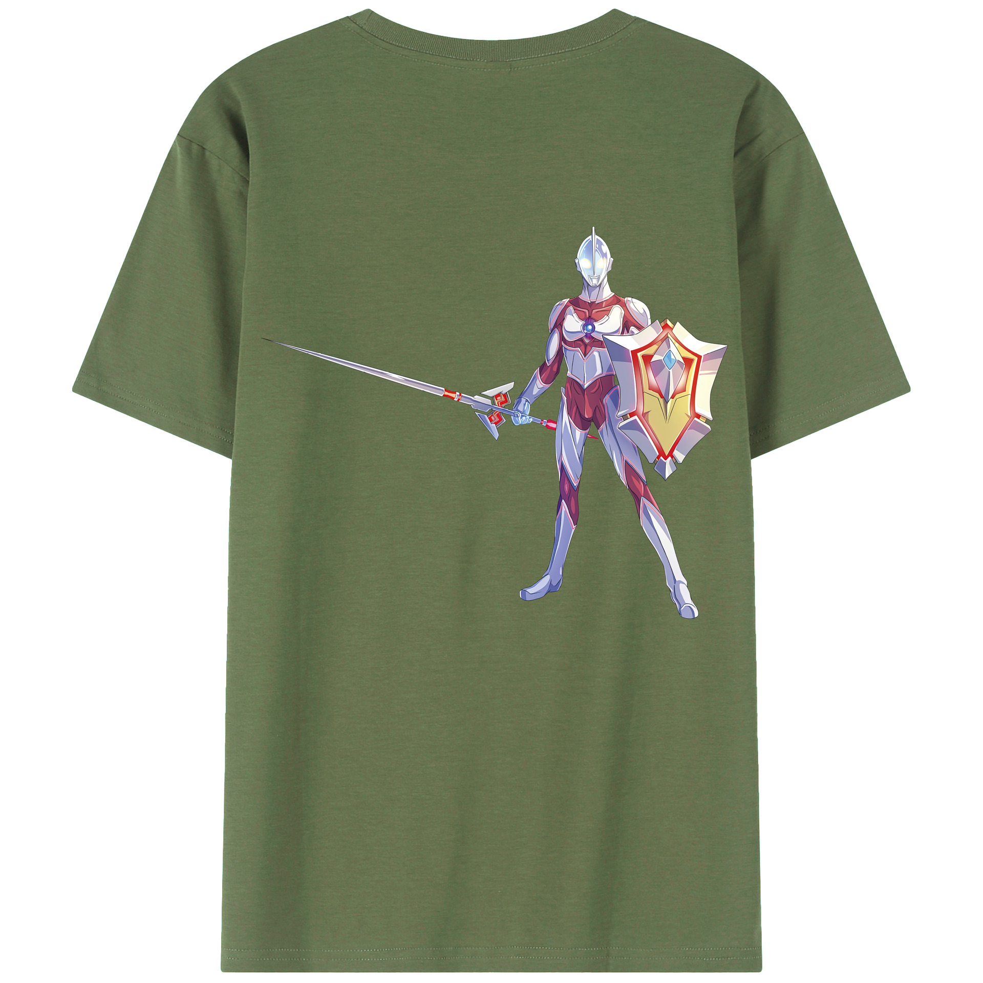 （画像用） ウルトラマン Ultraman 綿100％ メンズ半袖Tシャツ（バックプリント） 通気性